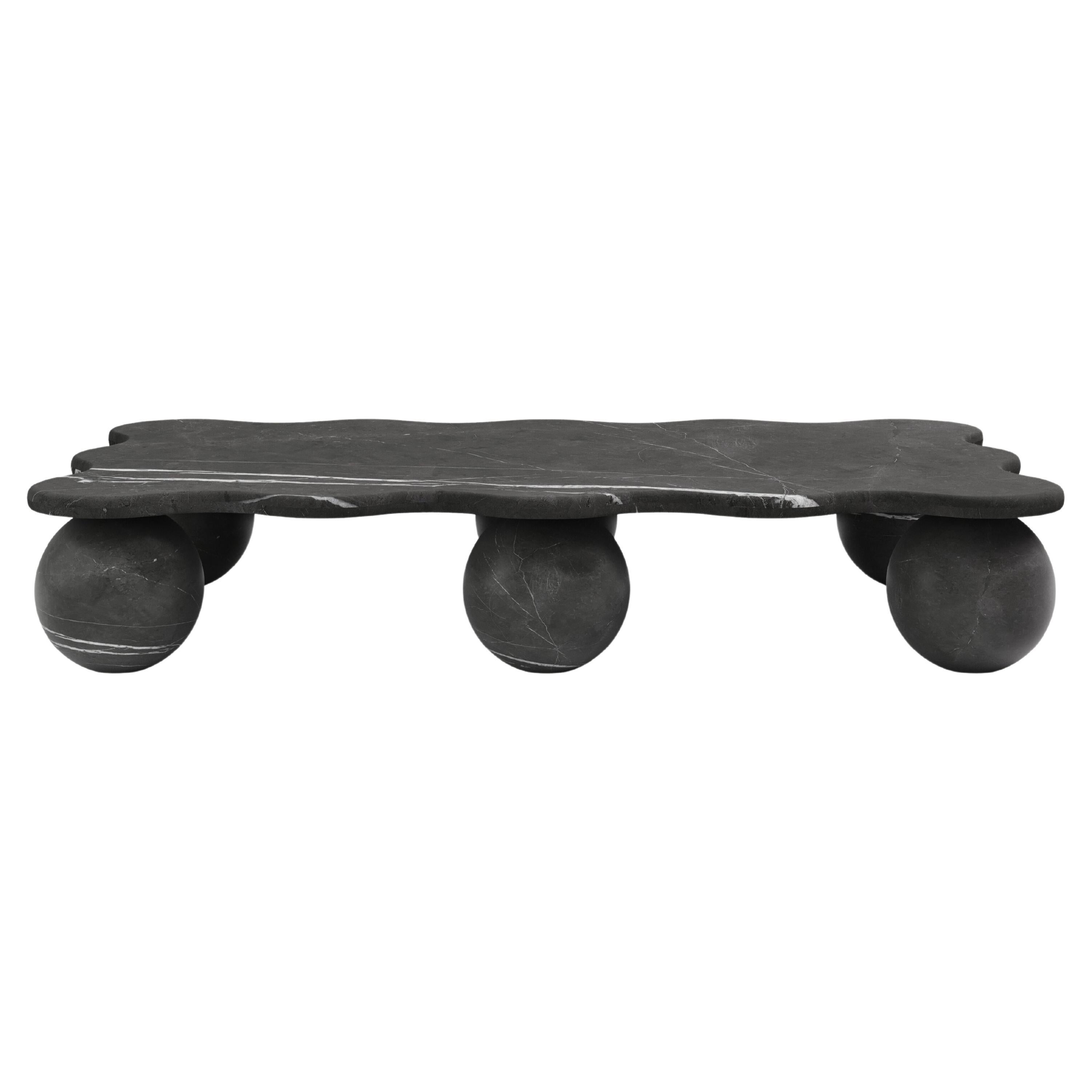 FORM(LA) Palla Rectangle Coffee Table 72"L x 42"W x 13"H Pietra Gray Marble For Sale