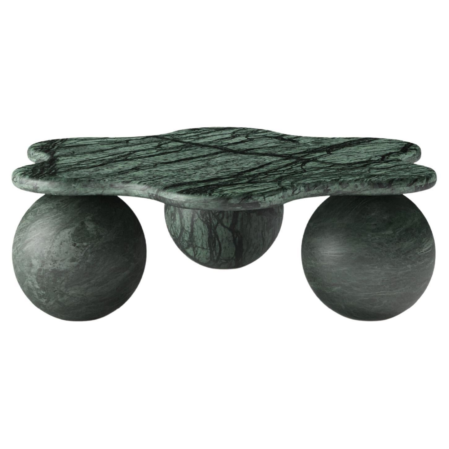 FORM(LA) table basse ronde Palla 42 po. (L) x 38 po. (L) x 13 po. (H) marbre Verde Guatemala