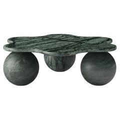 FORM(LA) Palla Round Coffee Table 42"L x 38"W x 13"H Verde Guatemala Marble