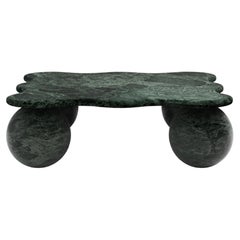 FORM(LA) Palla Square Coffee Table 42"L x 42"W x 13"H Verde Guatemala Marble