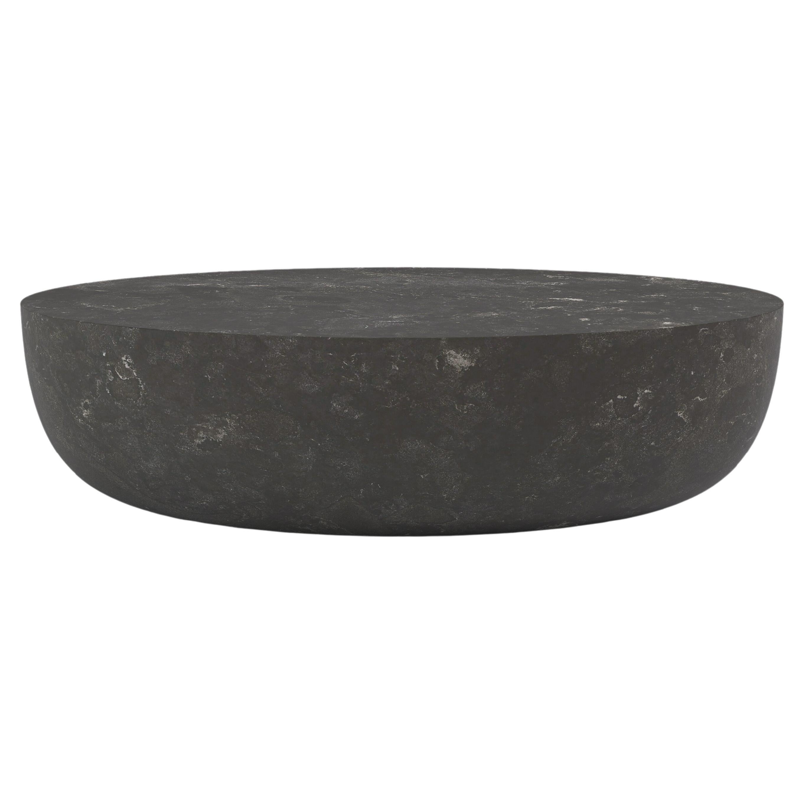 FORM(LA) Sfera Oval Coffee Table 48”L x 36”W x 16”H Nero Petite Granite