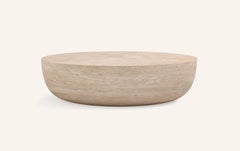 FORM(LA) Sfera Oval Coffee Table 48”L x 36”W x 16”H Travertino Crema VC