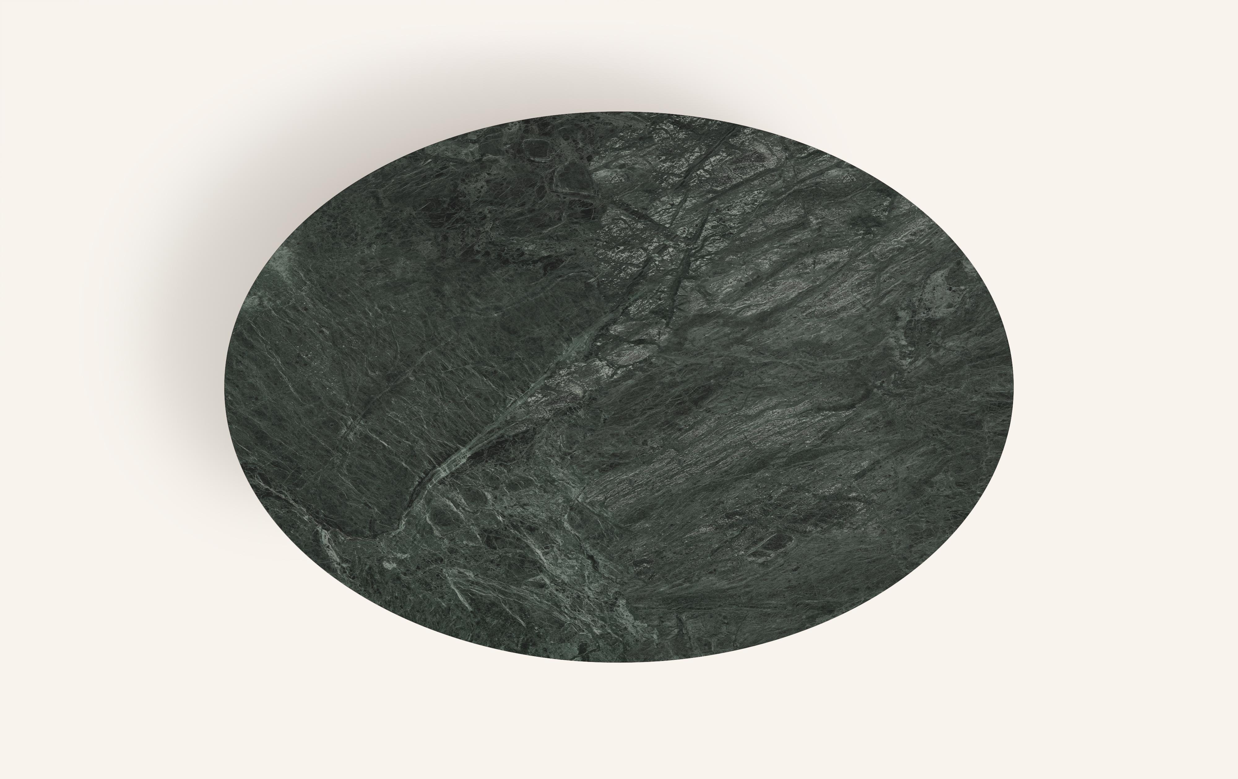 FORM(LA) Sfera Oval Coffee Table 60”L x 42”W x 16”H Verde Guatemala Marble In New Condition For Sale In Los Angeles, CA