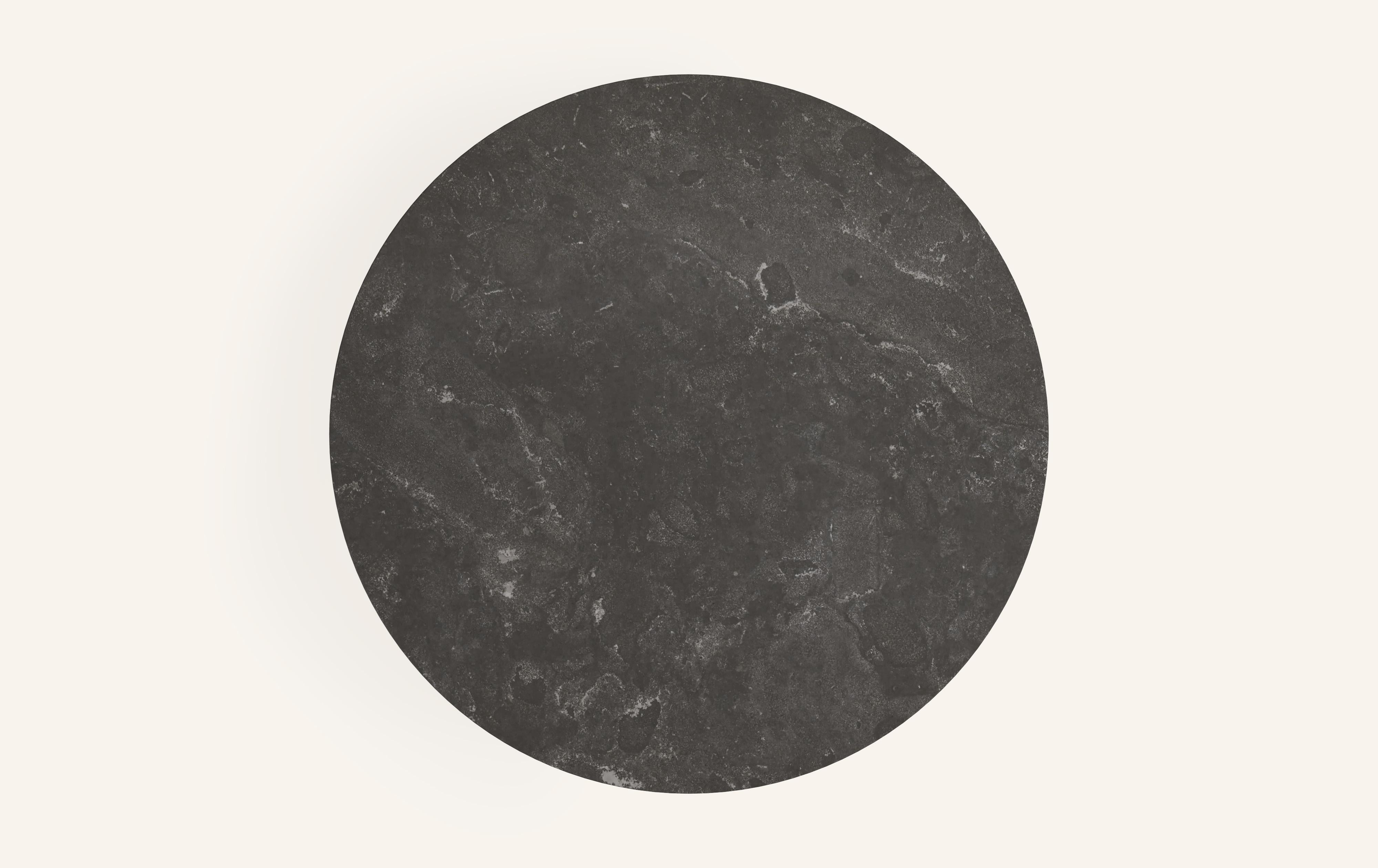 American FORM(LA) Sfera Round Coffee Table 42”L x 42”W x 16”H Nero Petite Granite For Sale