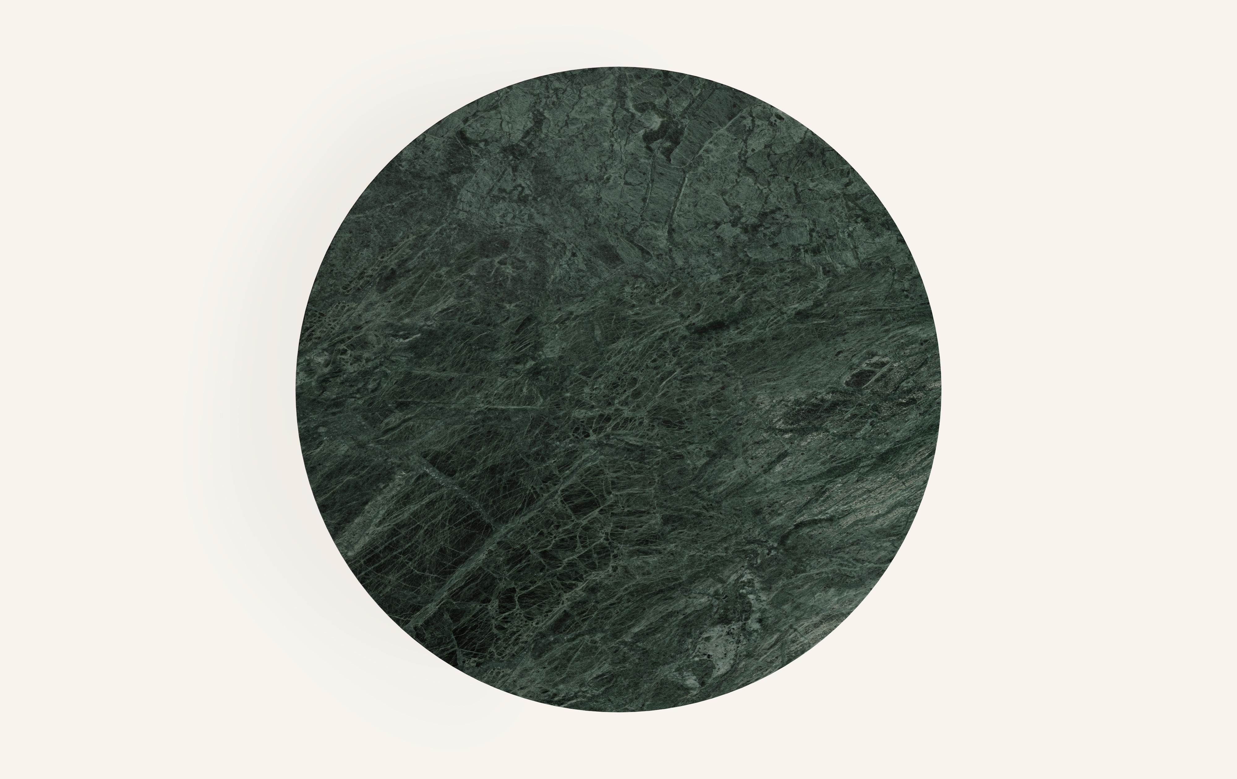 American FORM(LA) Sfera Round Coffee Table 48”L x 48”W x 16”H Verde Antigua Marble For Sale