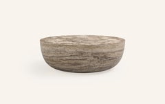 FORM(LA) Sfera Round Coffee Table 54”L x 54”W x 16”H Travertino Argento VC