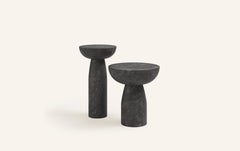 FORM(LA) Sfera Round Side Table 18”L x 18”W x 20”H Nero Petite Granite