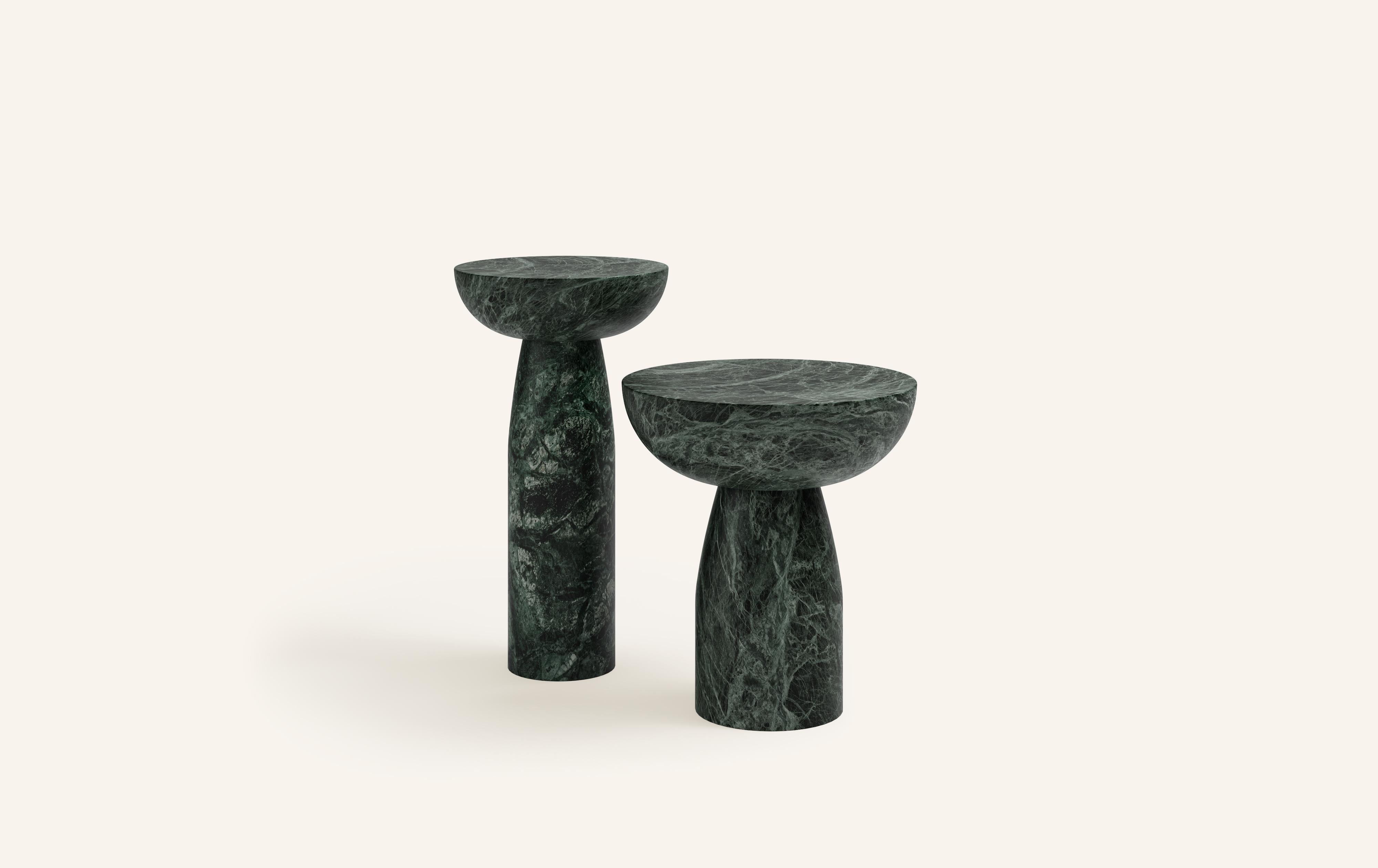 A SLICE OF A ’SPHERE’ OR 'SFERA' IN ITALIAN BALANCES A FLAT SURFACE ATOP AND ROBUST MONOLITH FORM. WITH A BASE SOFTENED BY A CURVED PROFILE, SFERA IS SOFT AND EARTHY IN ITS AVAILABLE STONE SELECTIONS.

DIMENSIONS: (SIDE TABLES SOLD