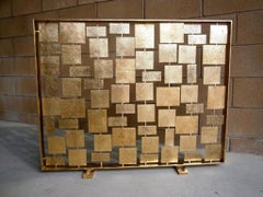"Forms" a Sculptural Gilded Metal Firescreen by American Artist Del Williams