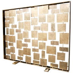 "Forms" a Sculptural Gilded Metal Firescreen by American Artist Del Williams