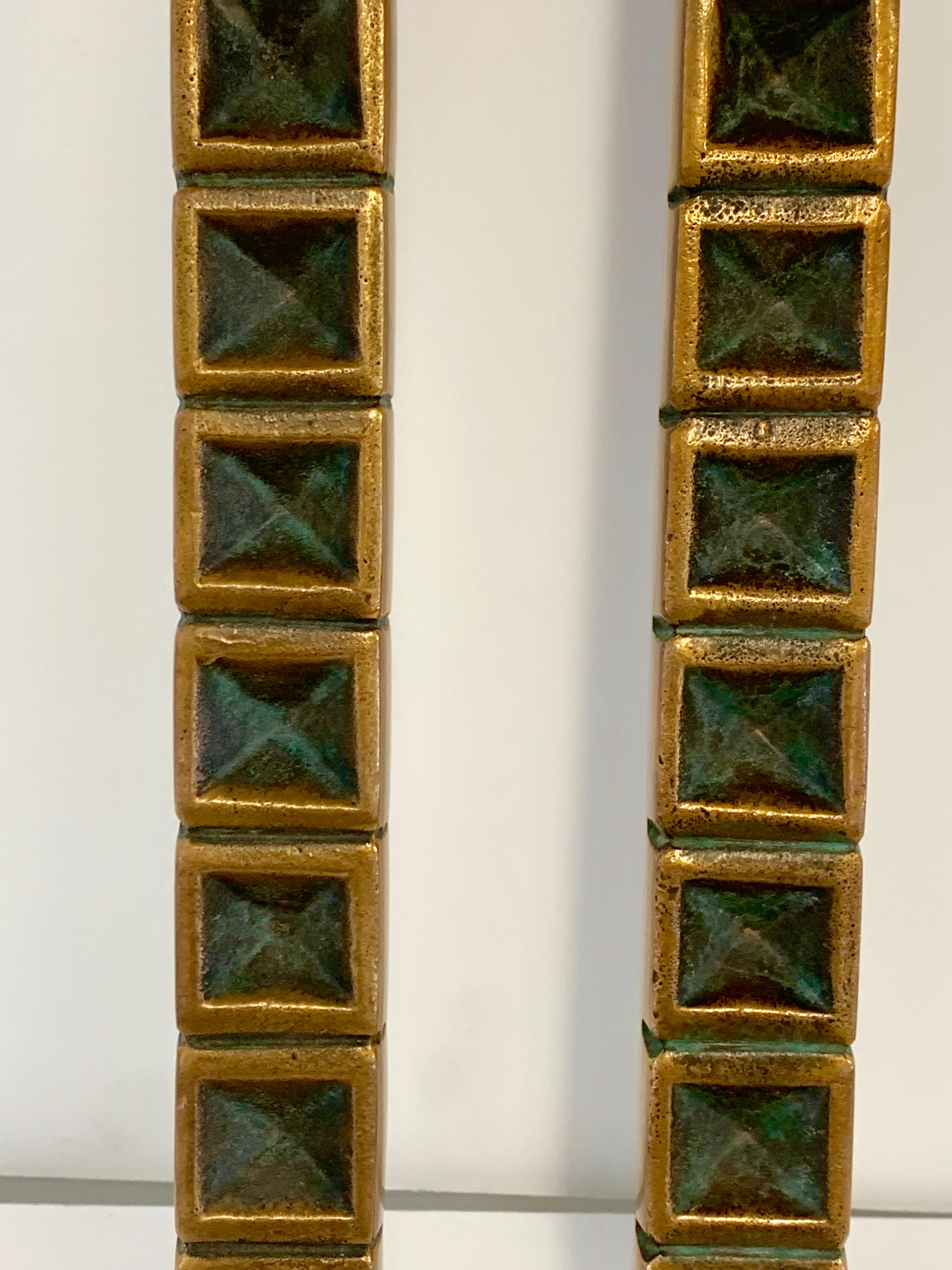 20th Century Forms and Surfaces Bronze Door Pulls