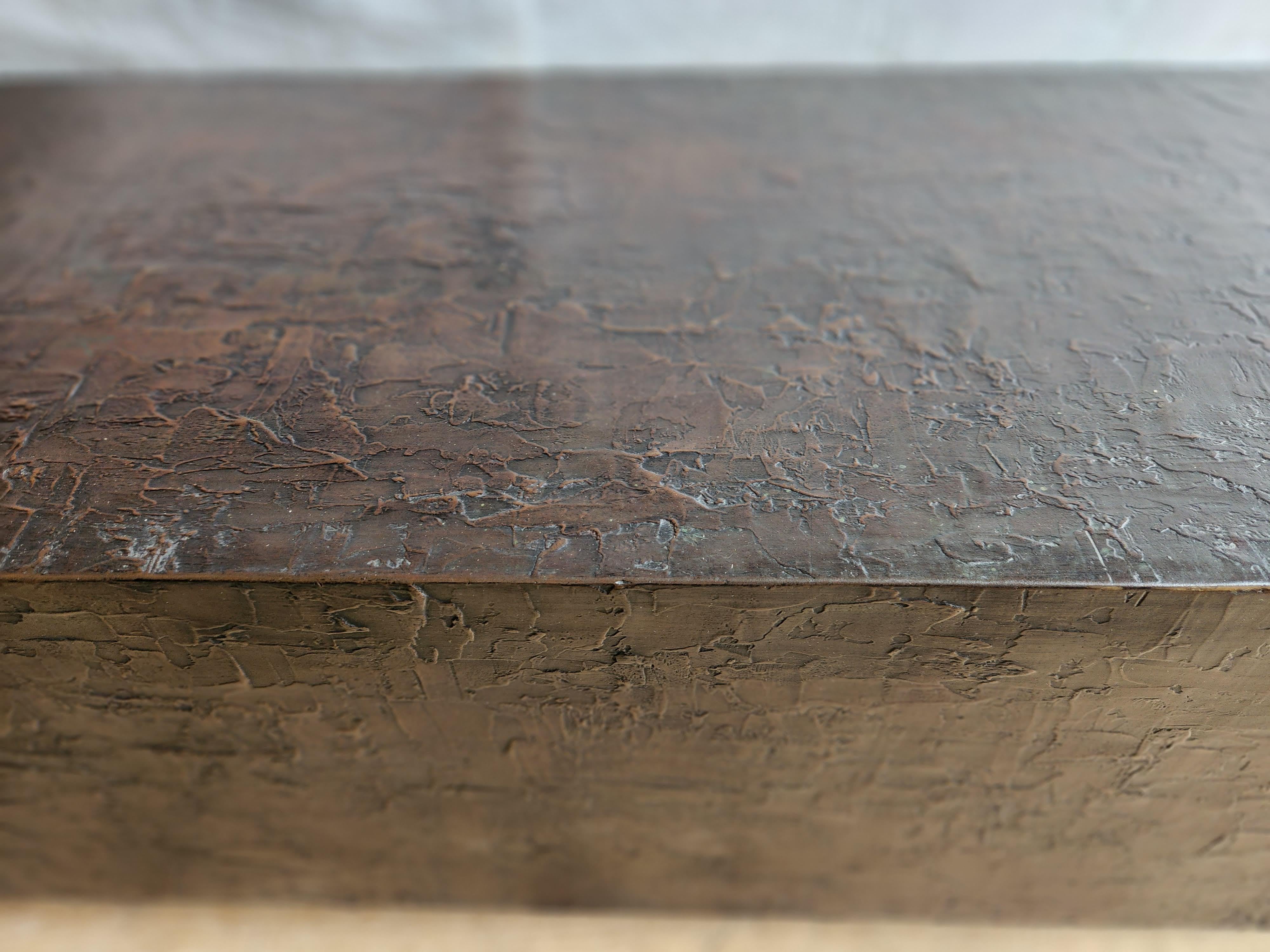Sheathed Bench aus Bronzeguss, Kalifornien, 1960er-1970er Jahre, Formen und Oberflächen im Angebot 3