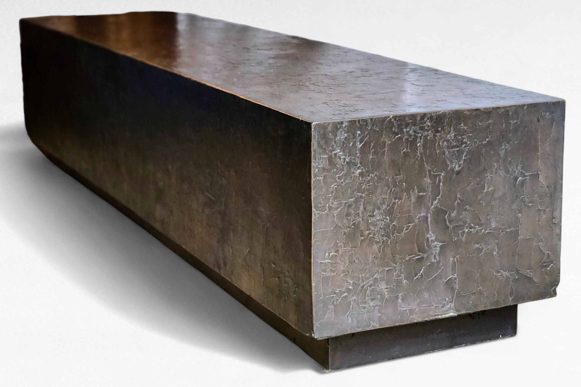 Forms and Surfaces Cast Bronze Sheathed Bench, California, 1960s-1970s For Sale 7