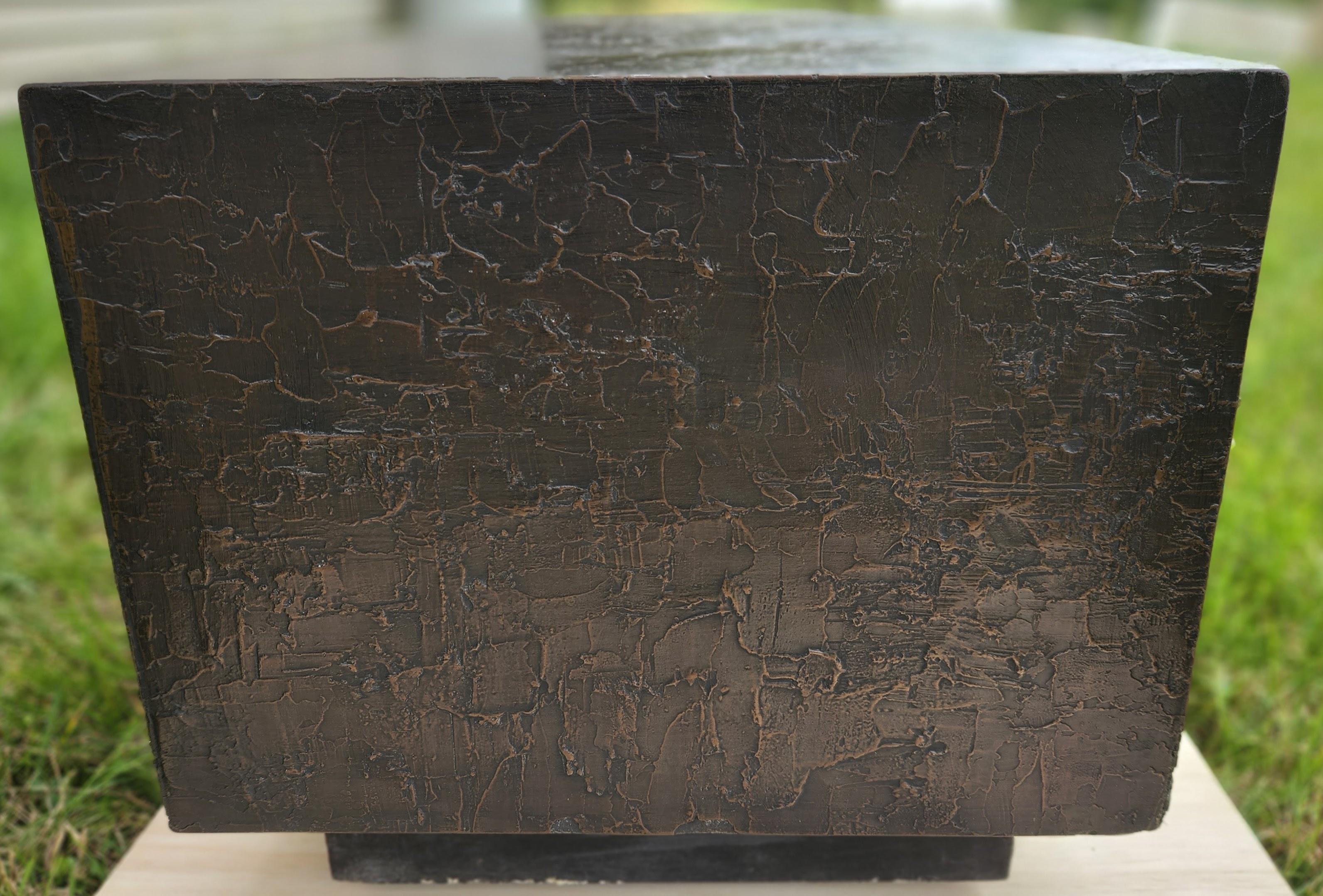 Minimalist Forms and Surfaces Cast Bronze Sheathed Bench, California, 1960s-1970s For Sale