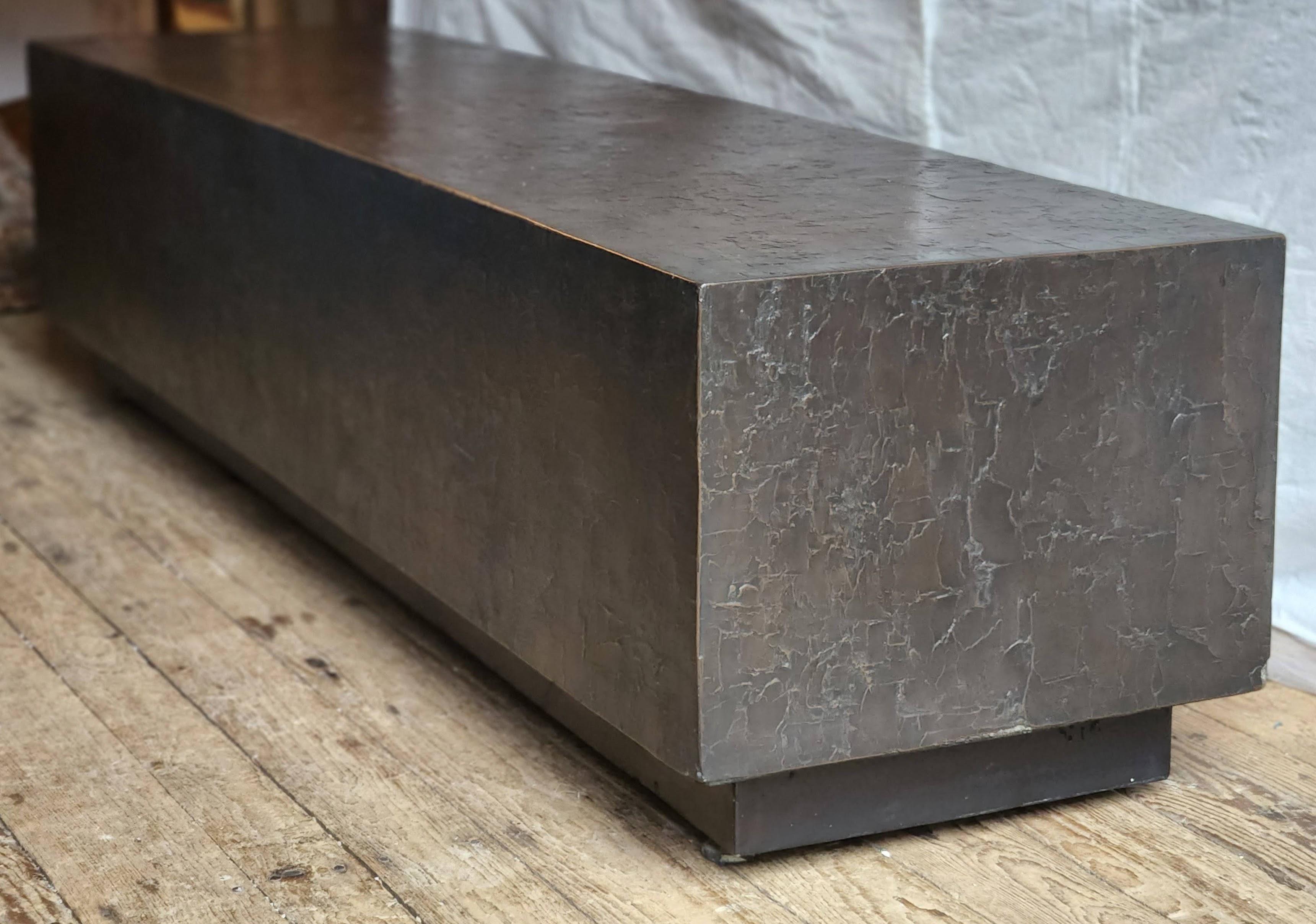 Forms and Surfaces Cast Bronze Sheathed Bench, California, 1960s1970s