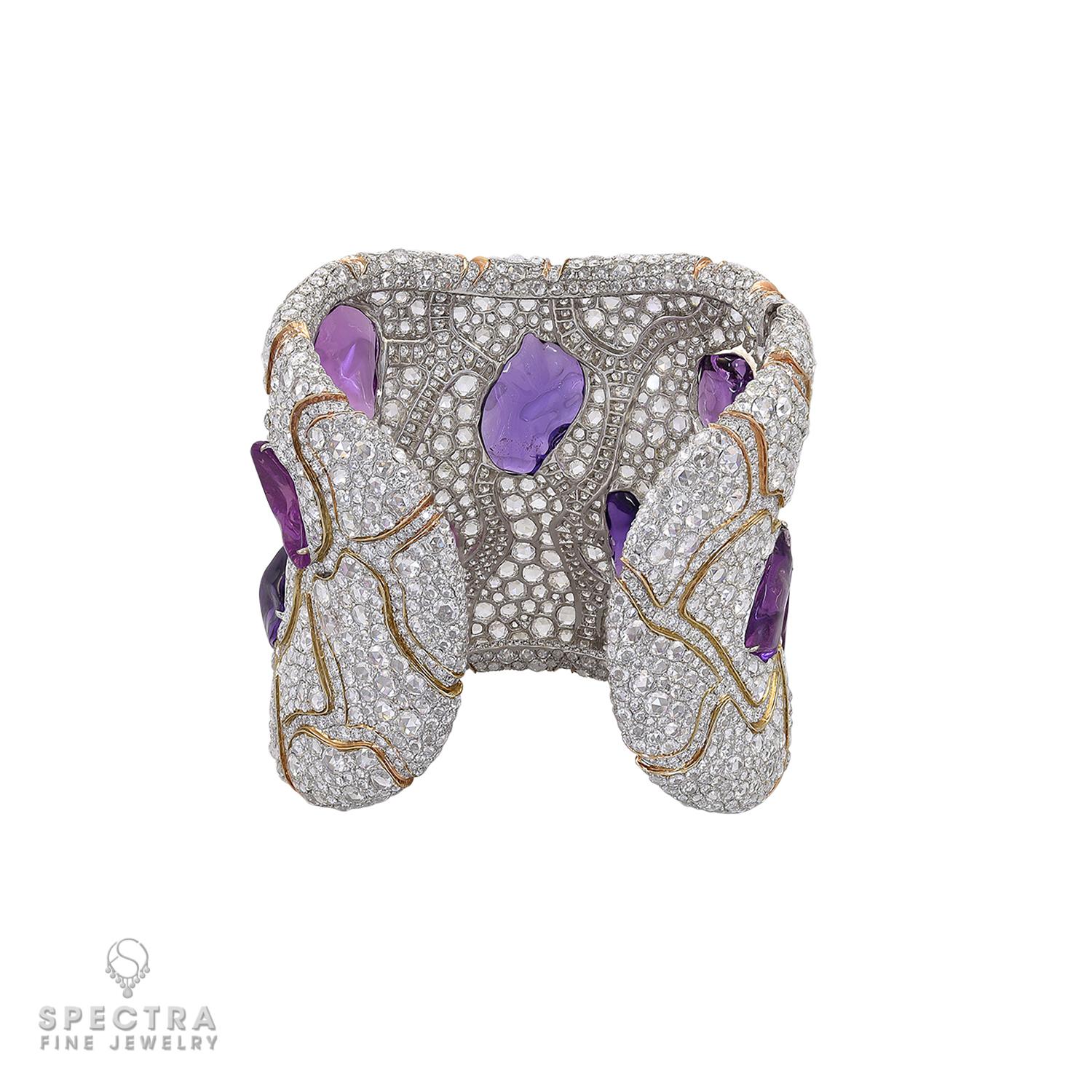 FORMS GRS zertifizierte Fancy Saphir-Diamant-Halskette/Manschette Demi-Parure Suite im Angebot 2