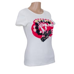 Formula 1 sold out Chanel’s T-shirt  in White cotton with embroidered flowers