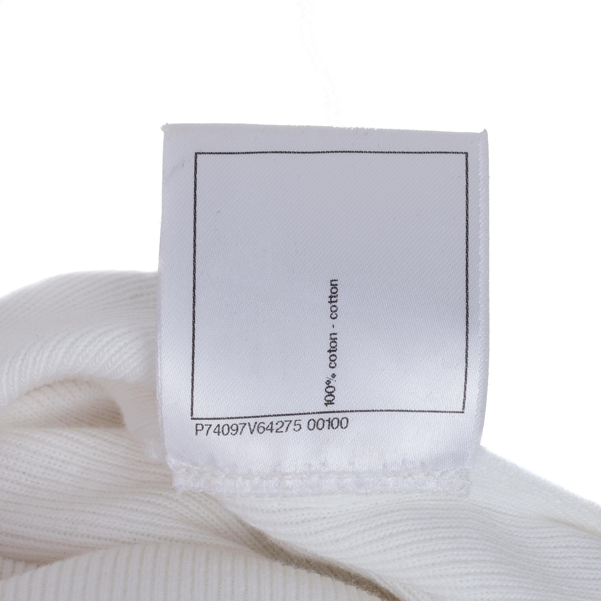 Formula 1 sold out Chanel’s T-shirt  in White cotton with embroidered flowers For Sale 1