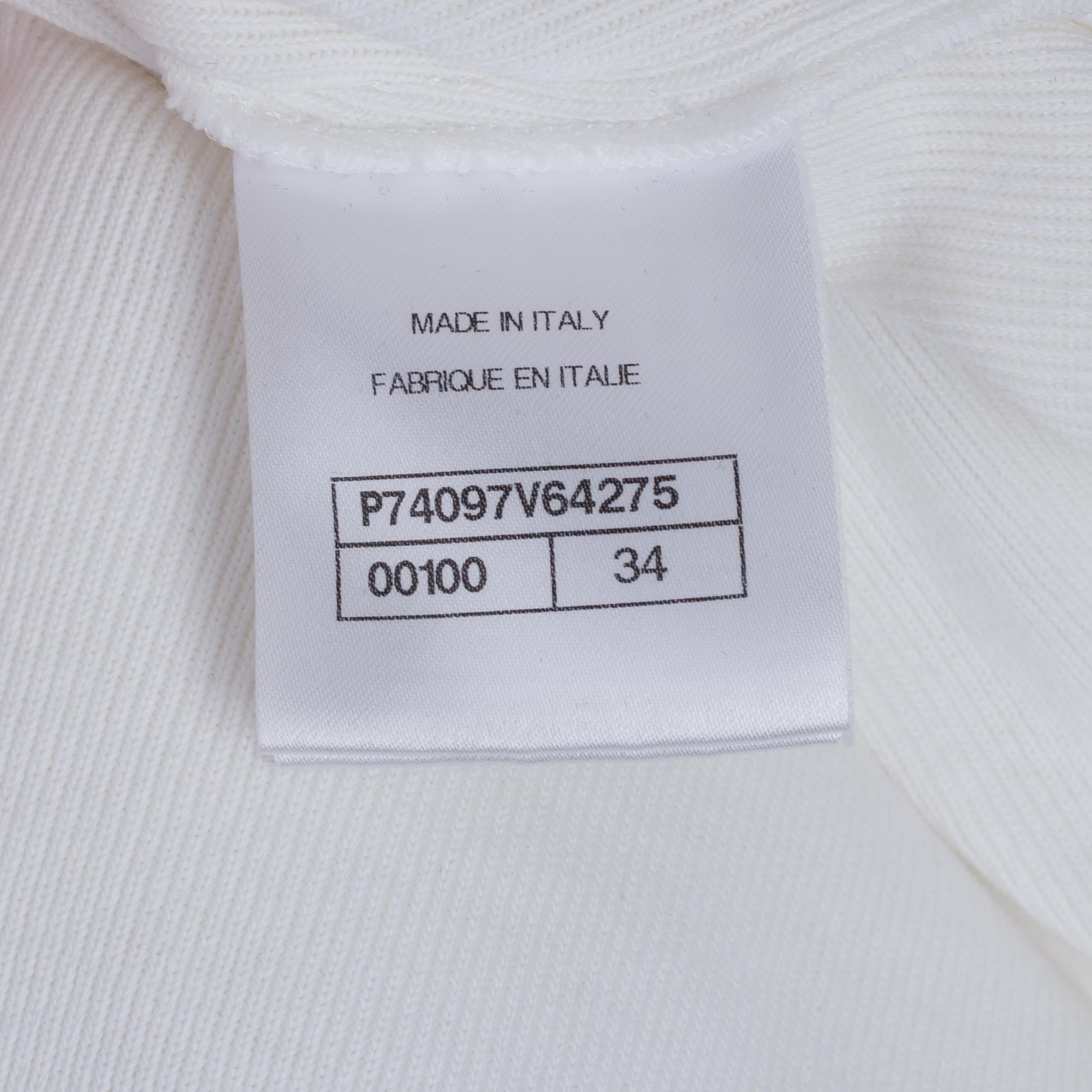 Formula 1 sold out Chanel’s T-shirt  in White cotton with embroidered flowers For Sale 2