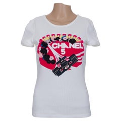 Formula 1 sold out Chanel’s T-shirt  in White cotton with embroidered flowers