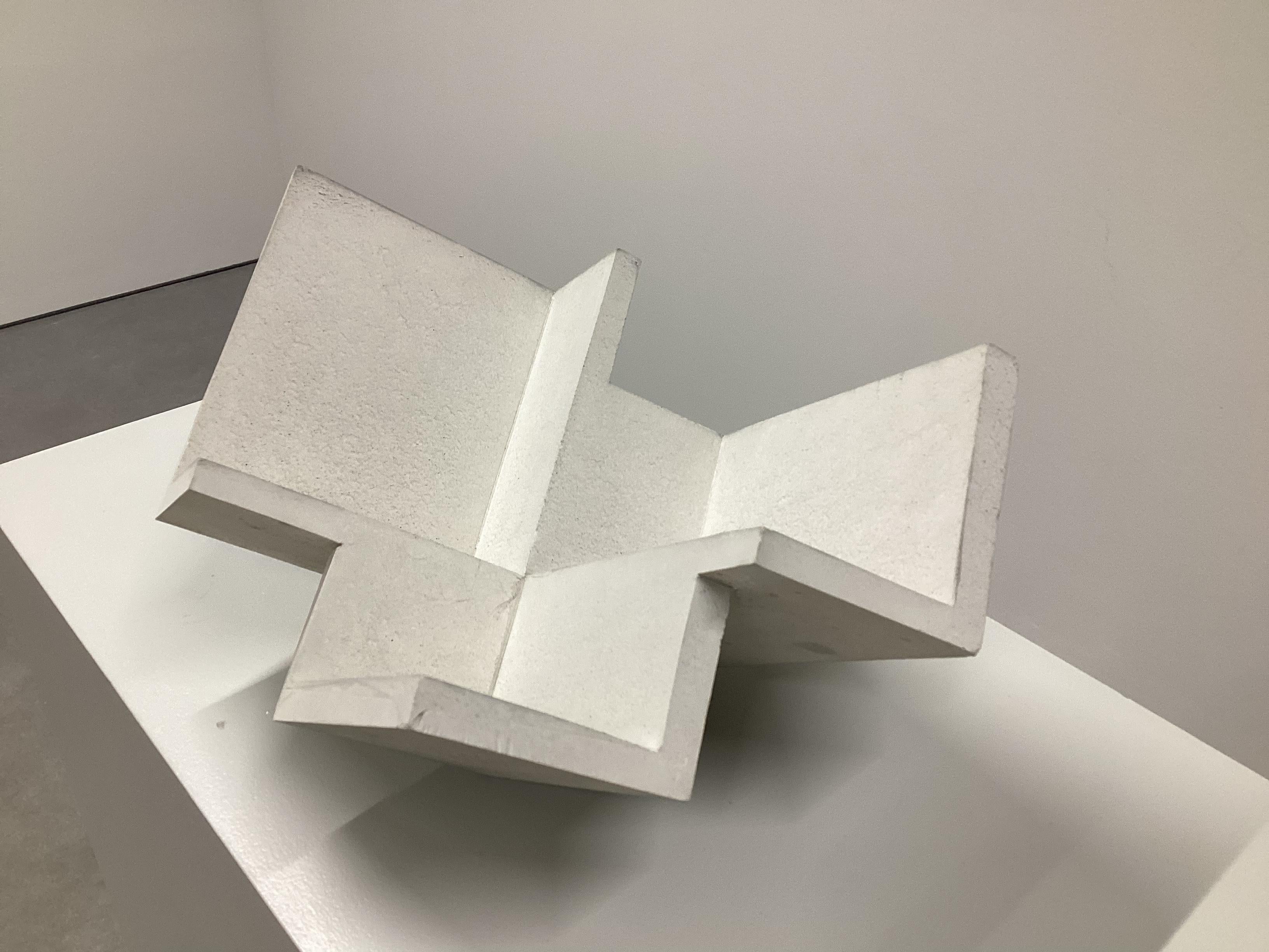Formworks 1 – Brutalist White Concrete Sculpture, Handcrafted by Manolo Menéndez For Sale 5