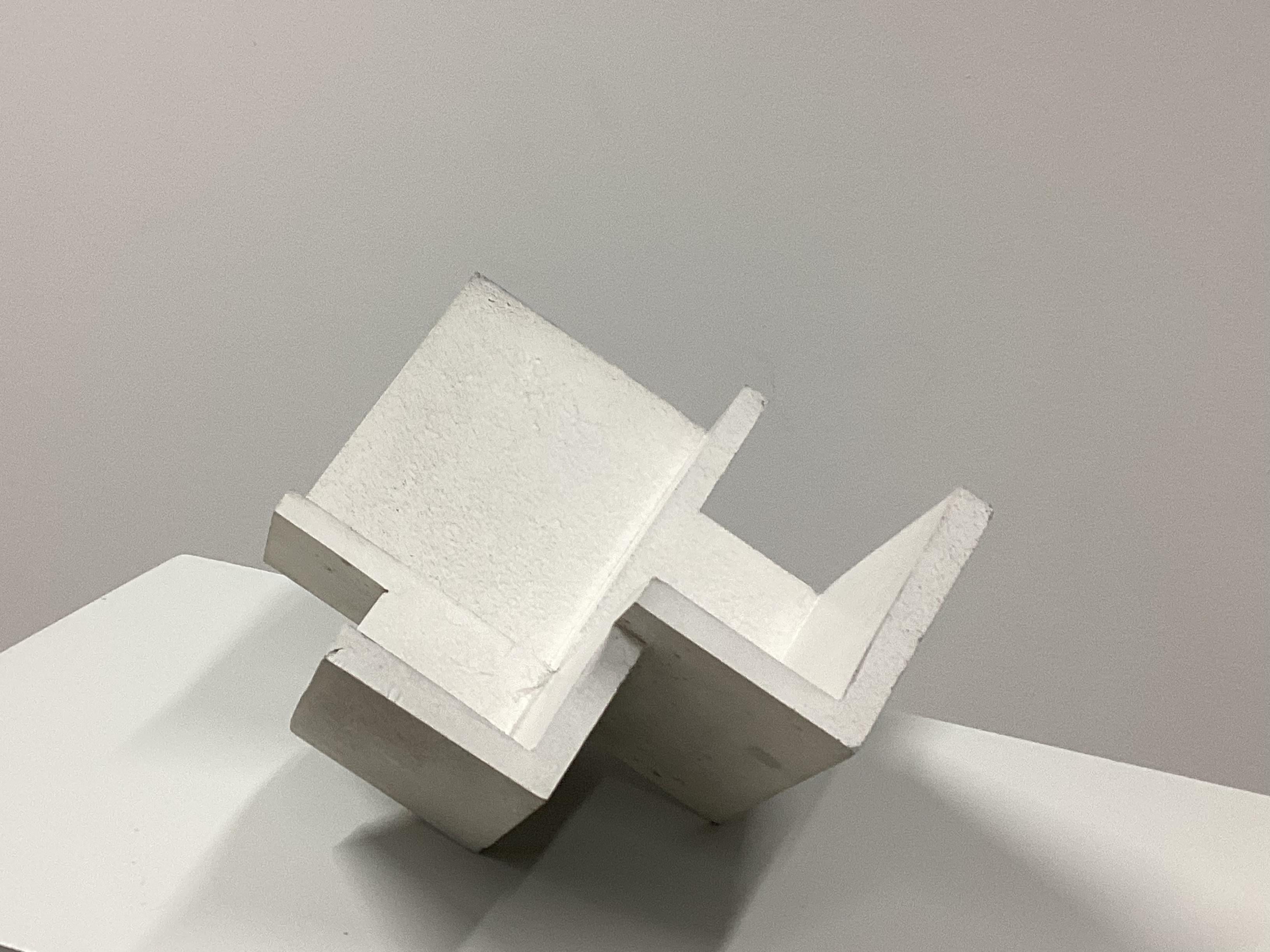 Formworks 1 – Brutalist White Concrete Sculpture, Handcrafted by Manolo Menéndez For Sale 6