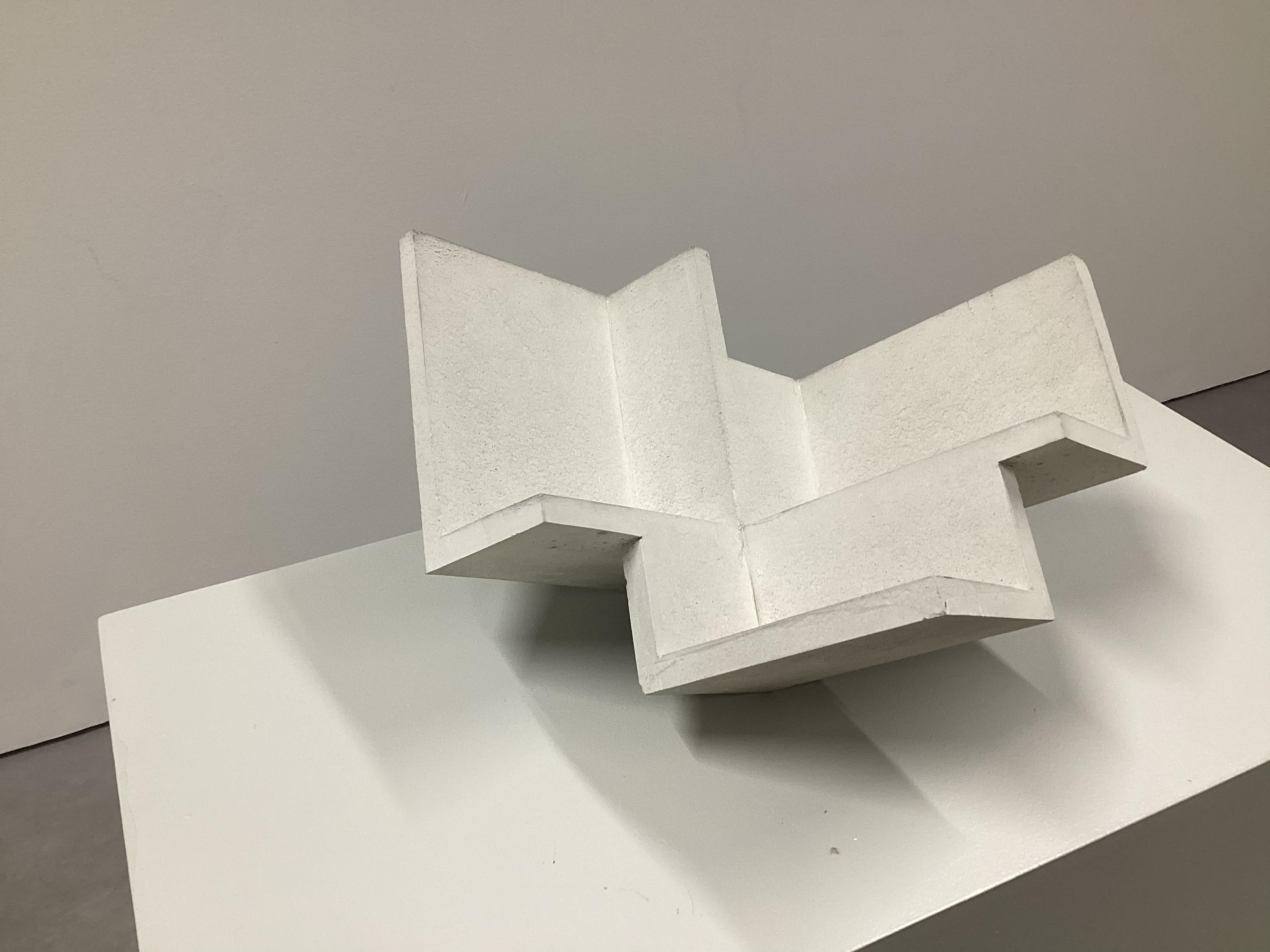 Formworks 1 – Brutalist White Concrete Sculpture, Handcrafted by Manolo Menéndez For Sale 7