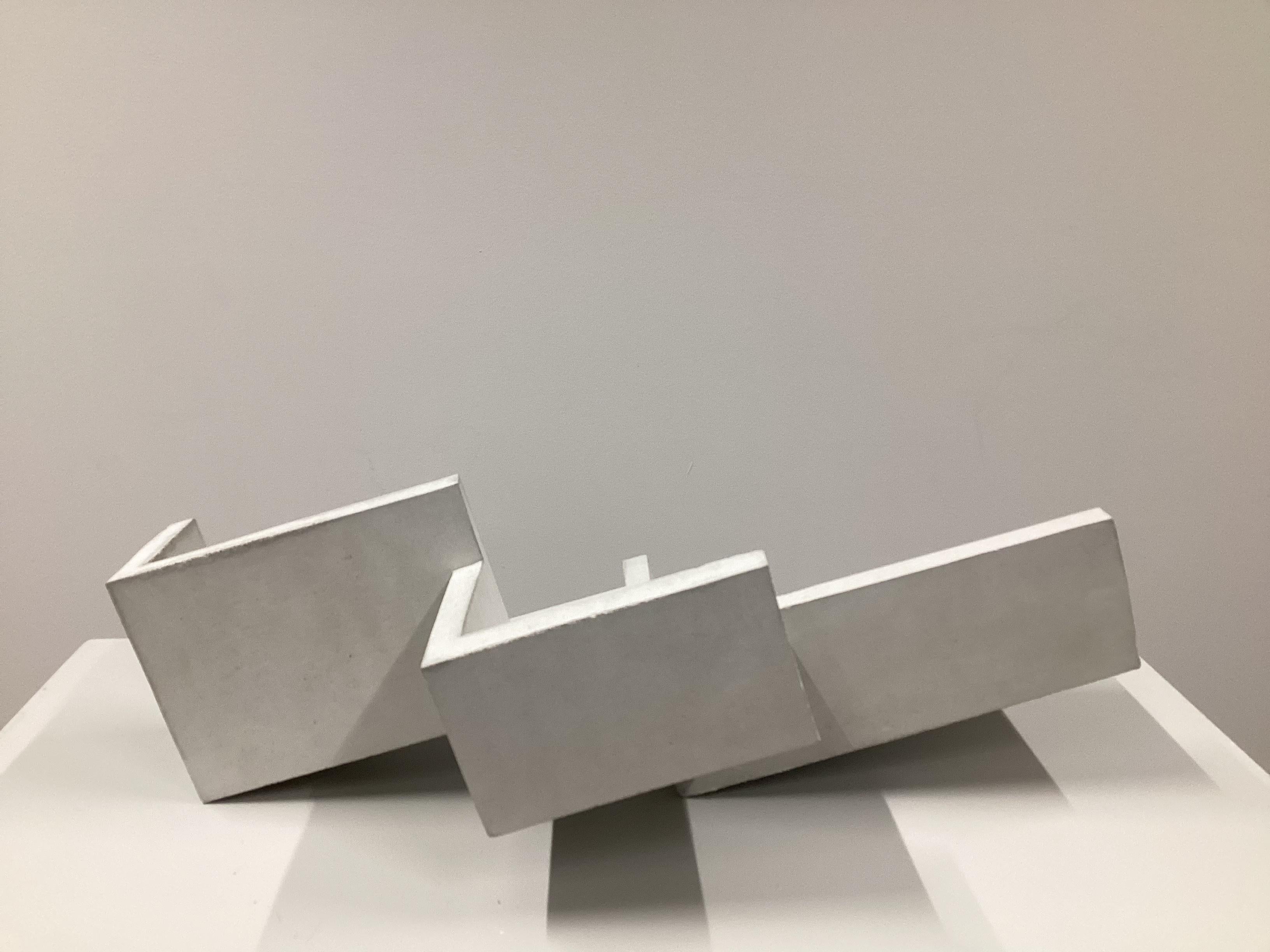 Formworks 6 – Brutalist White Concrete Sculpture, Handcrafted by Manolo Menéndez For Sale 3
