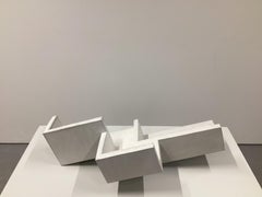 Encofrados 6 - Escultura Brutalista de Hormigón Blanco, Hecha a Mano por Manolo Menéndez