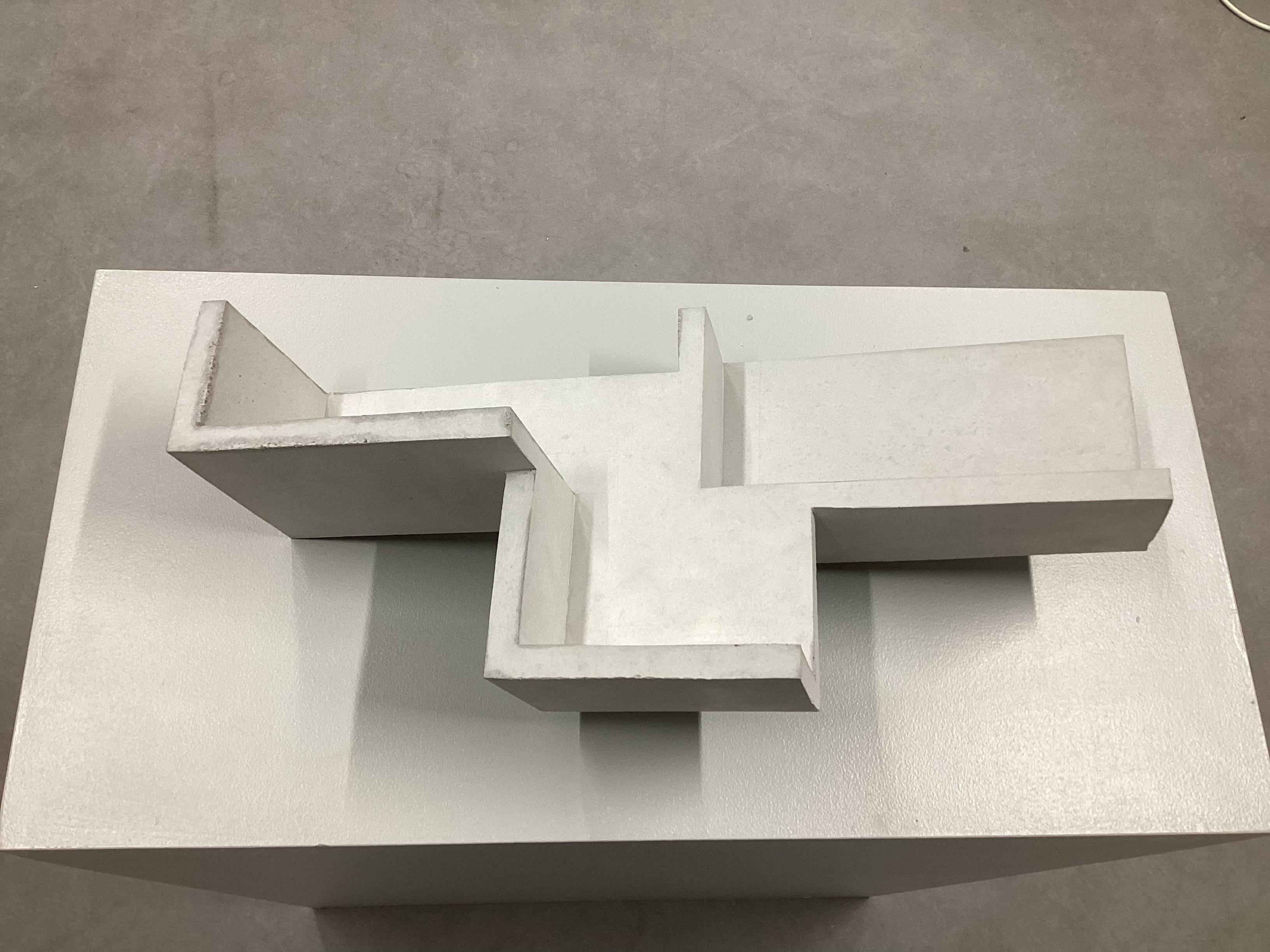 Contemporary Formworks 6 – Brutalist White Concrete Sculpture, Handcrafted by Manolo Menéndez For Sale