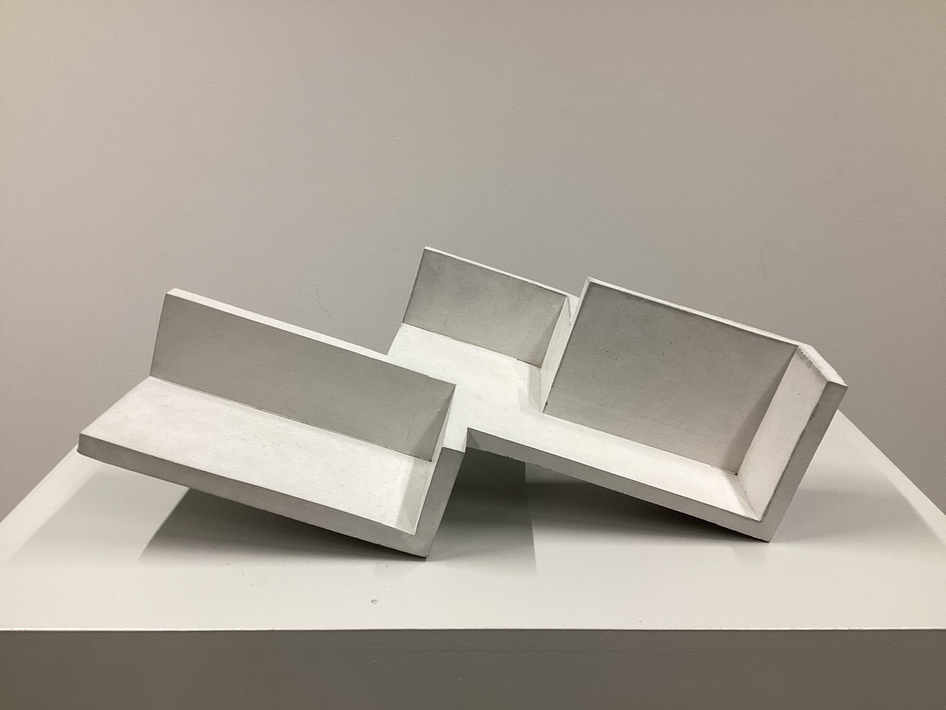 Formworks 6 – Brutalist White Concrete Sculpture, Handcrafted by Manolo Menéndez For Sale 1