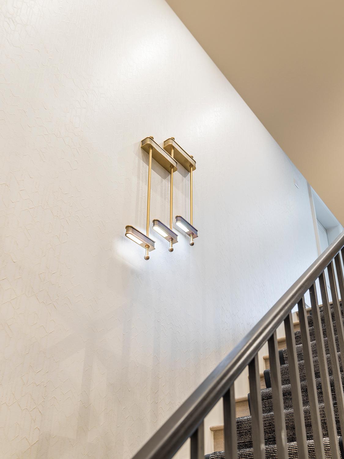 The metal contemporary wall light Fornacis has a stepped form that makes it ideal for use on stairways. 

*Custom finishes available upon request.
  
