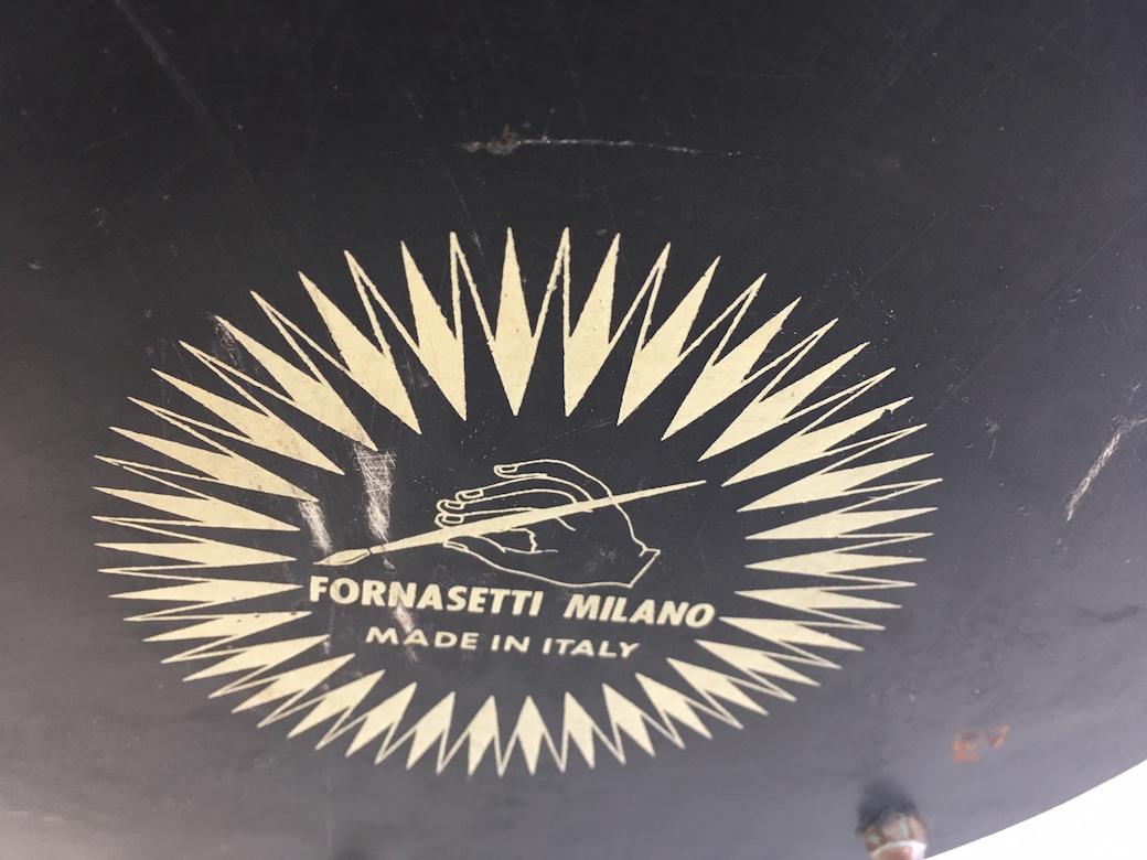 Metal Fornasetti 1950s Waste Basket/ Trash Can