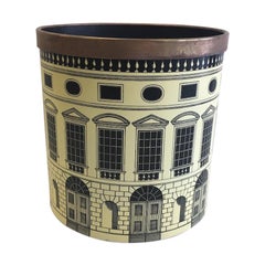 Retro Fornasetti 1950s Waste Basket/ Trash Can