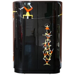 Fornasetti Acrobati Curved Cabinet