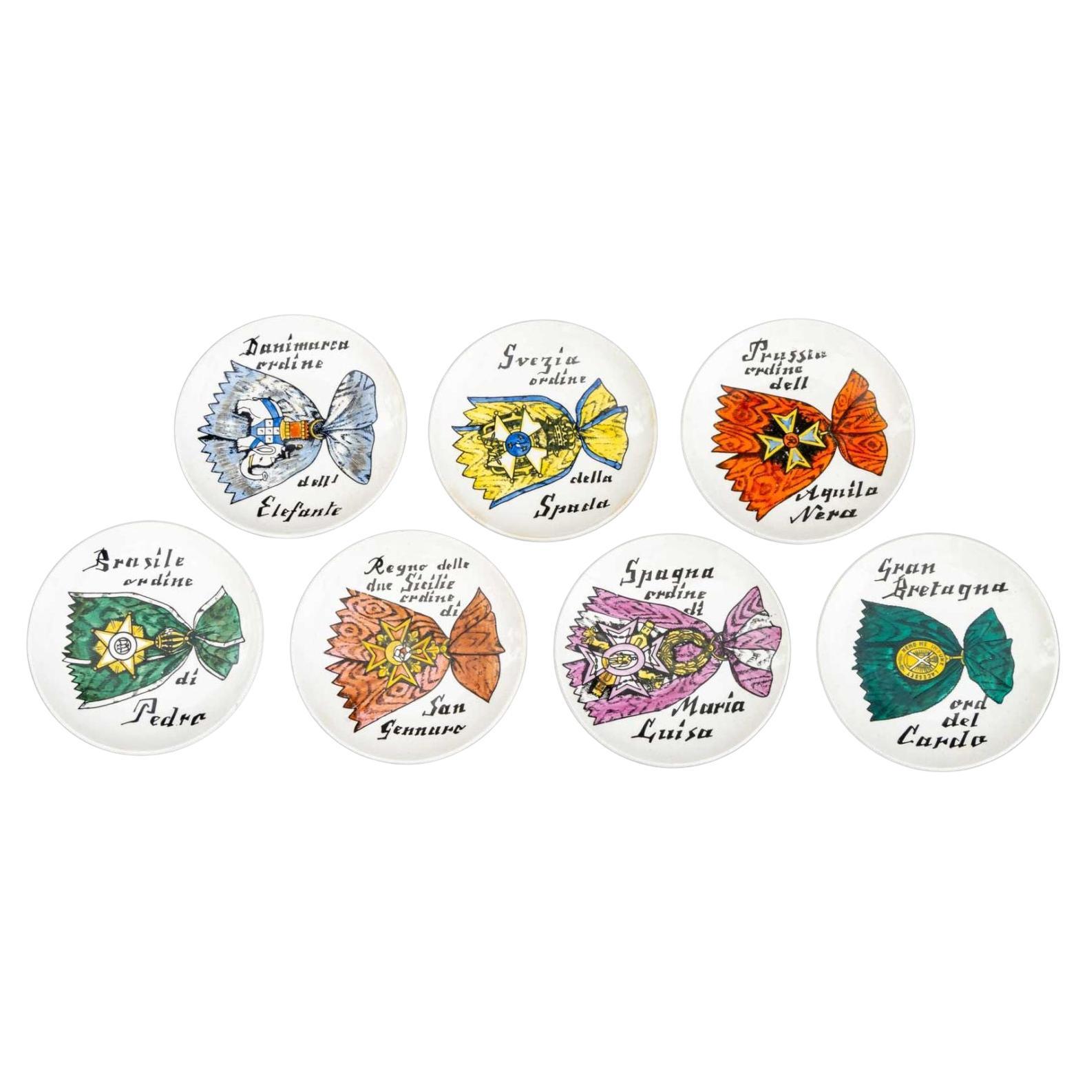 Fornasetti "Al Merito" Porcelain Coasters, 7