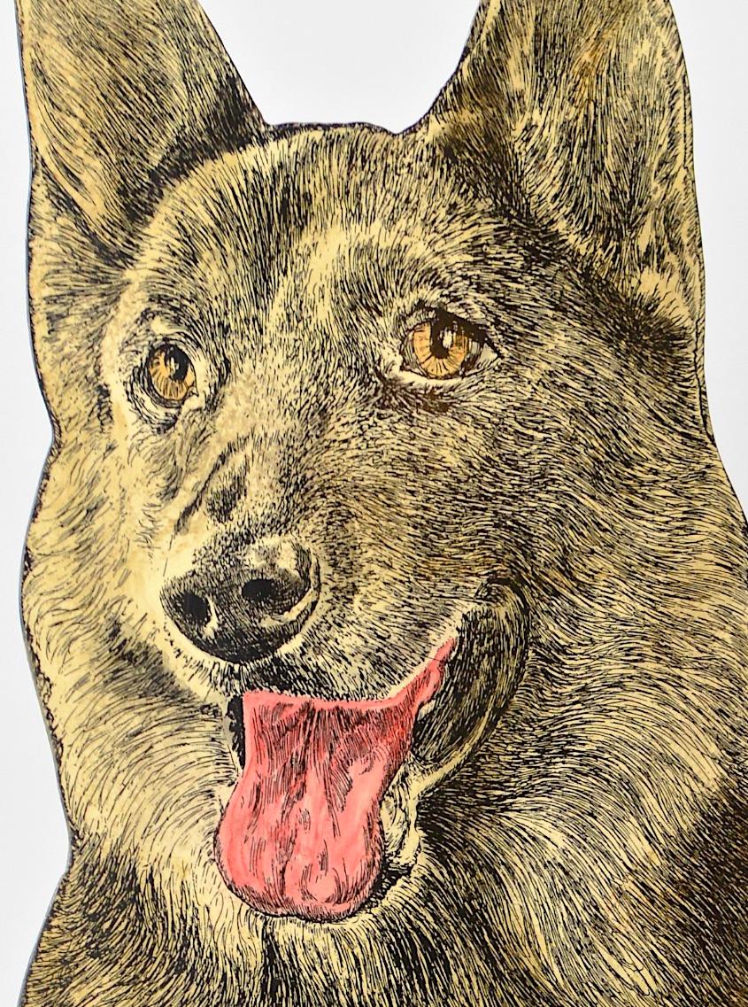 Métal Fornasetti 'Chien d'Alsace' Stand Umbrella en vente