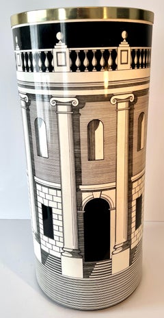 Fornasetti Architettura Pattern Umbrella Stand Waste or Laundry Bin