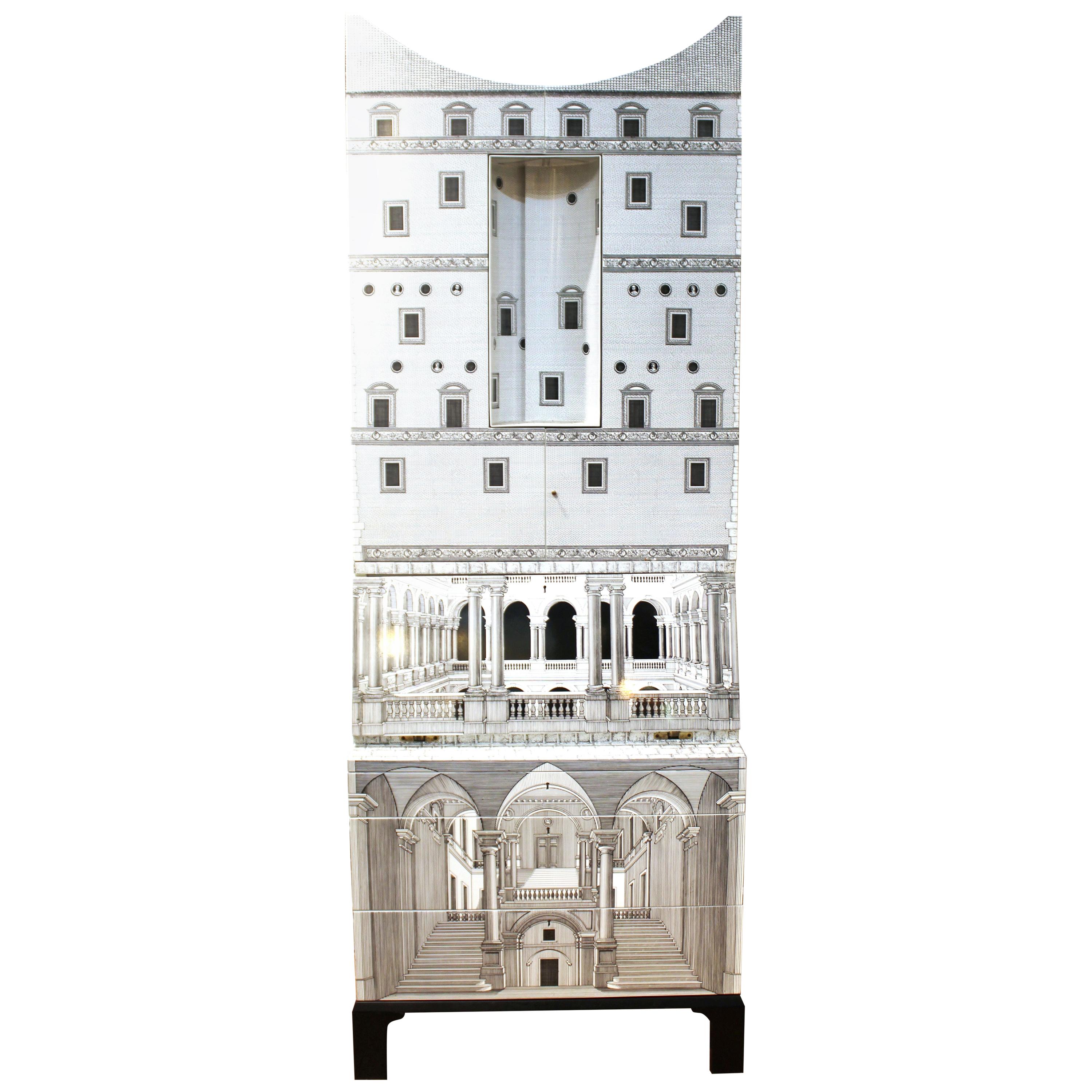 Fornasetti 'Architettura' Trumeau with Concave Top