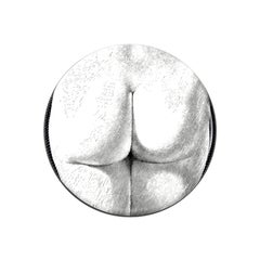 Tabouret de bar Fornasetti Tergonomico fait main en bois noir et blanc