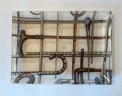 Vassoio rettangolare in lucite "Bastoni" FORNASETTI