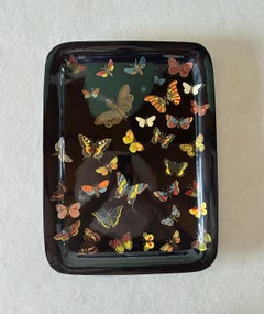 FORNASETTI Black Butterflies Metal Tray