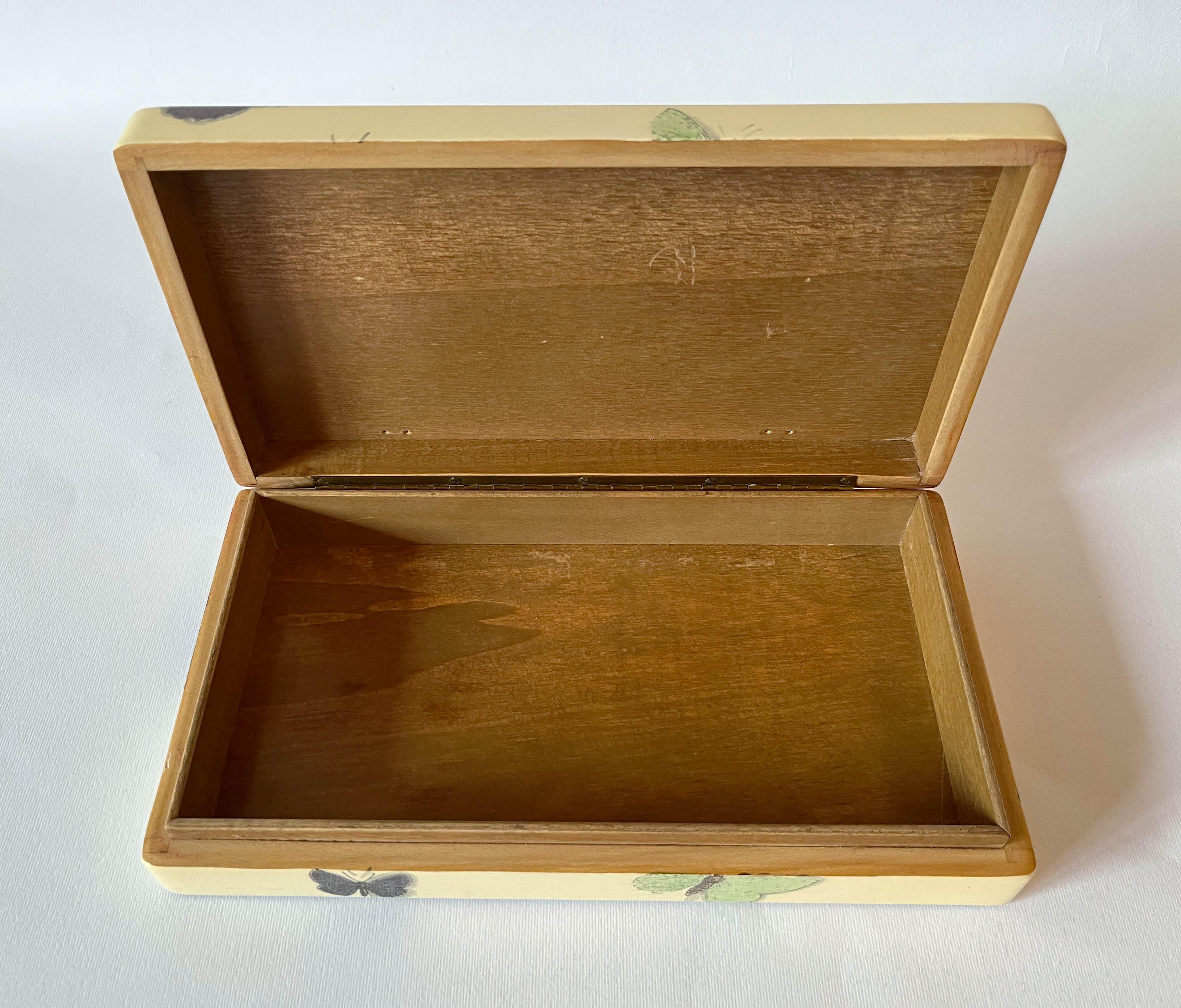 Wood FORNASETTI Butterfly Box For Sale
