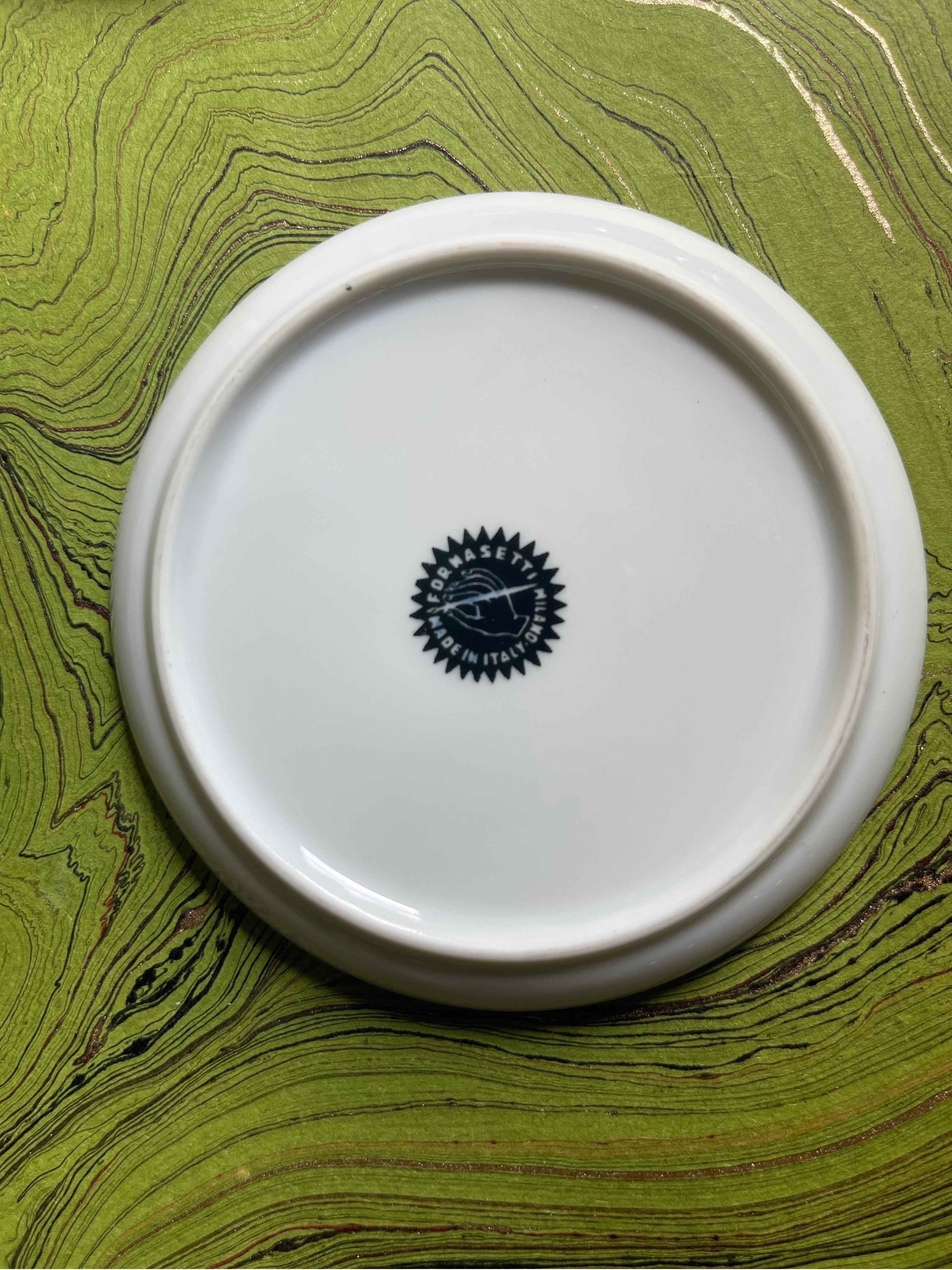 20th Century Fornasetti Butterfly “Farfalle” Ceramic Hand-Painted Coasters Set of 5