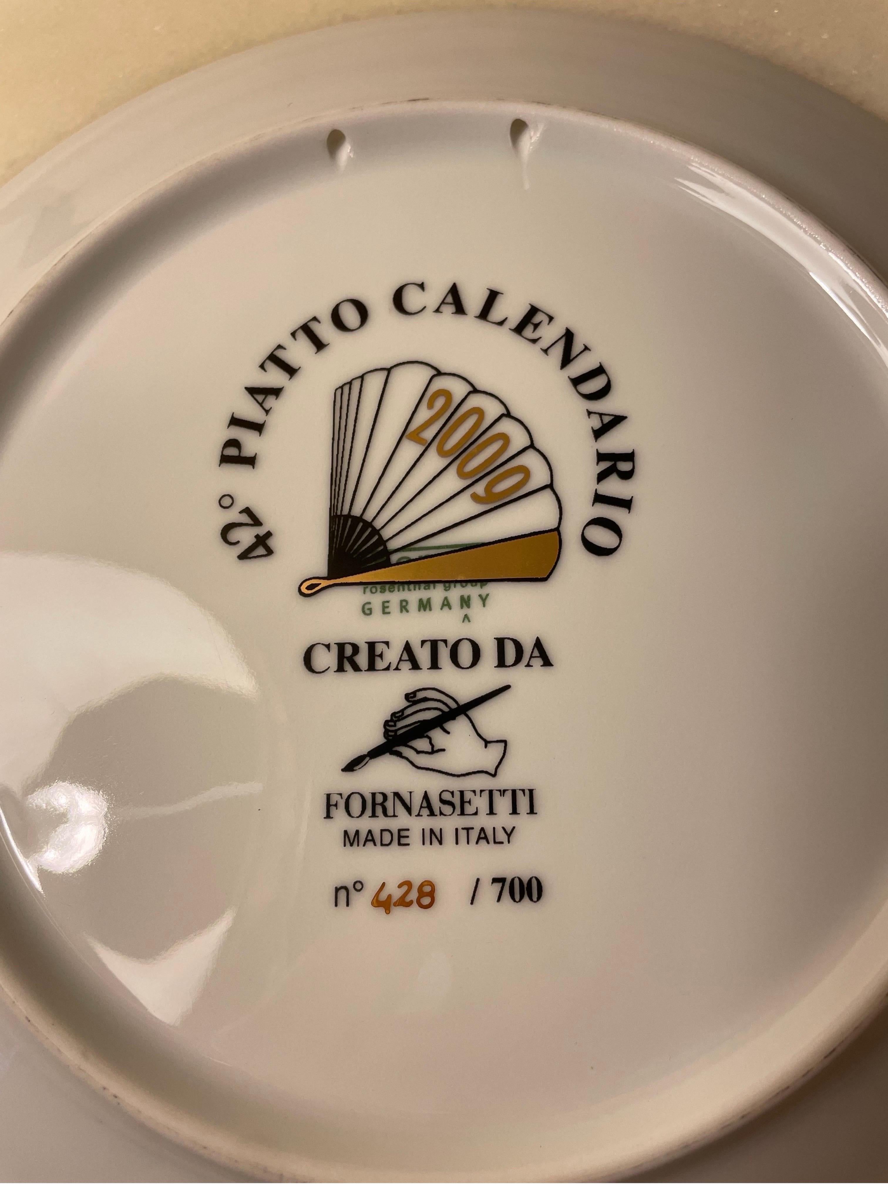 Fornasetti Calender Plate 2009 Porcelain n. 42 Italy  For Sale 1