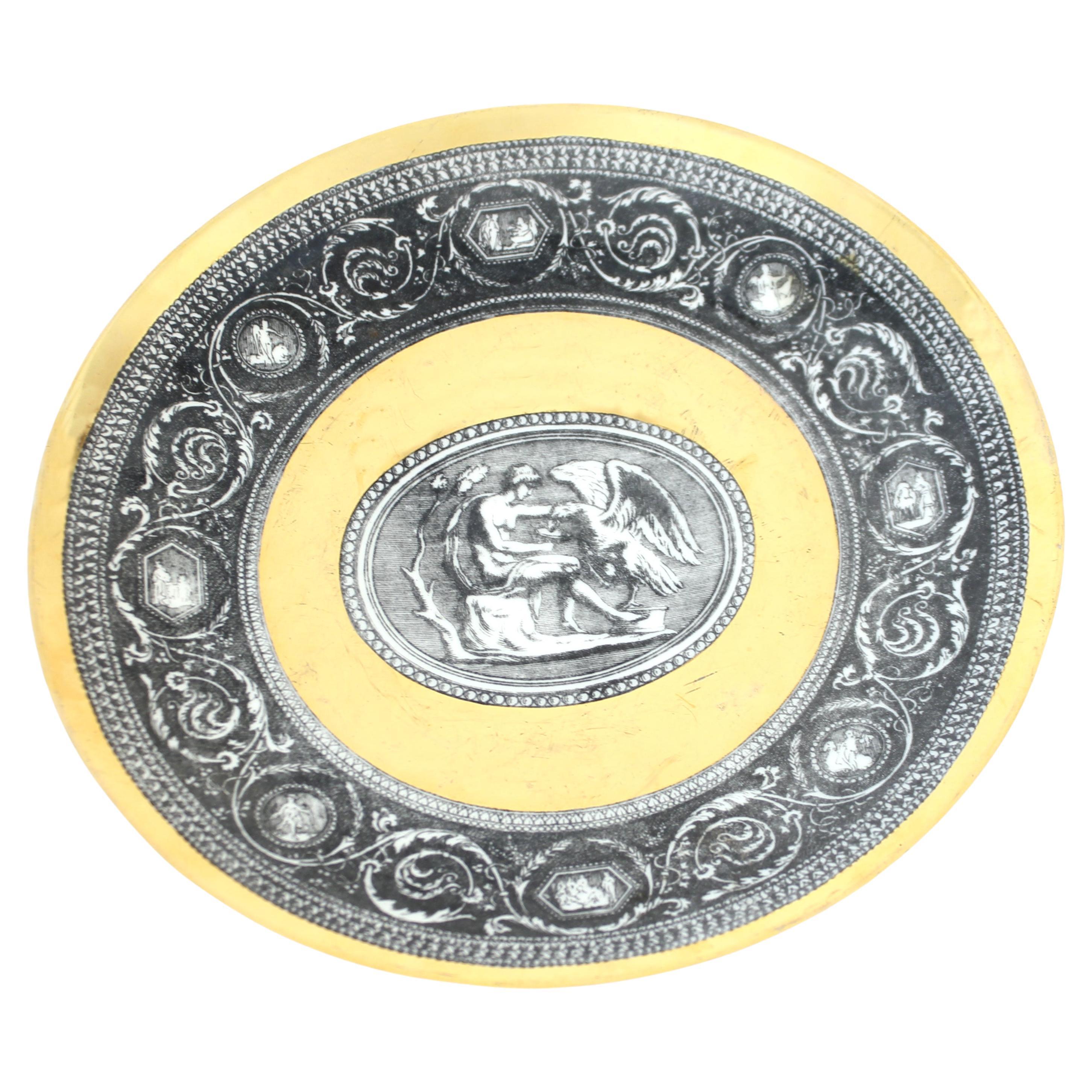 Fornasetti, "Cammei" porcelain plate, mid 20th century For Sale