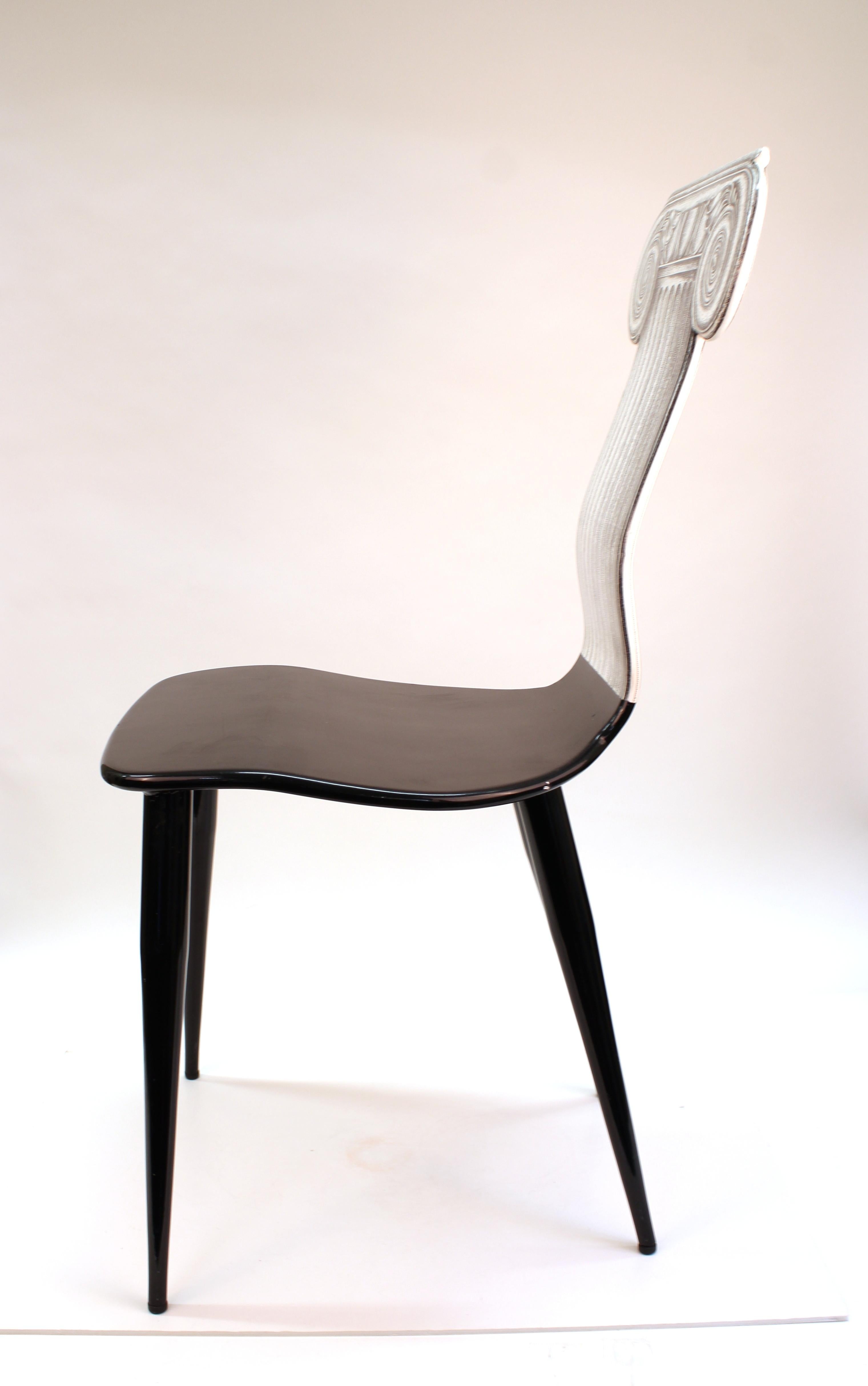 Mid-Century Modern Fornasetti 'Capitello Ionico' Chair