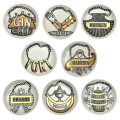 Fornasetti Ceramic Bar Coasters 'Vini e Liquori'