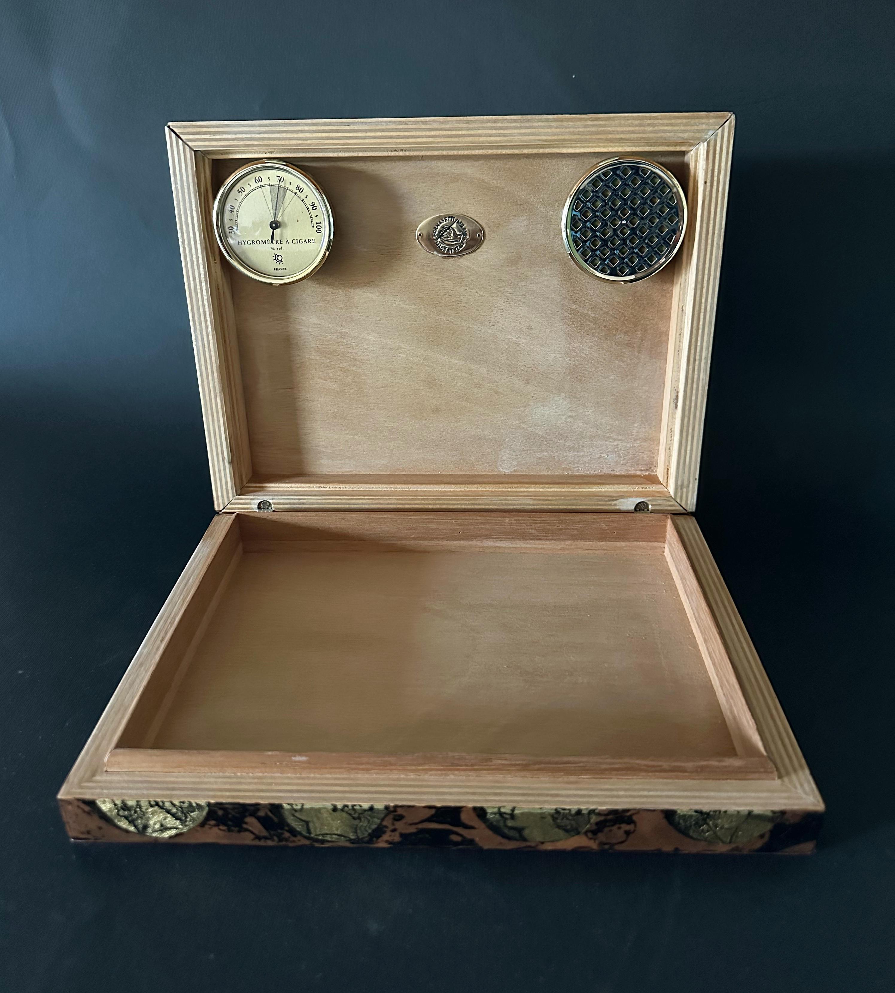 Wood FORNASETTI Cigar Humidor For Sale
