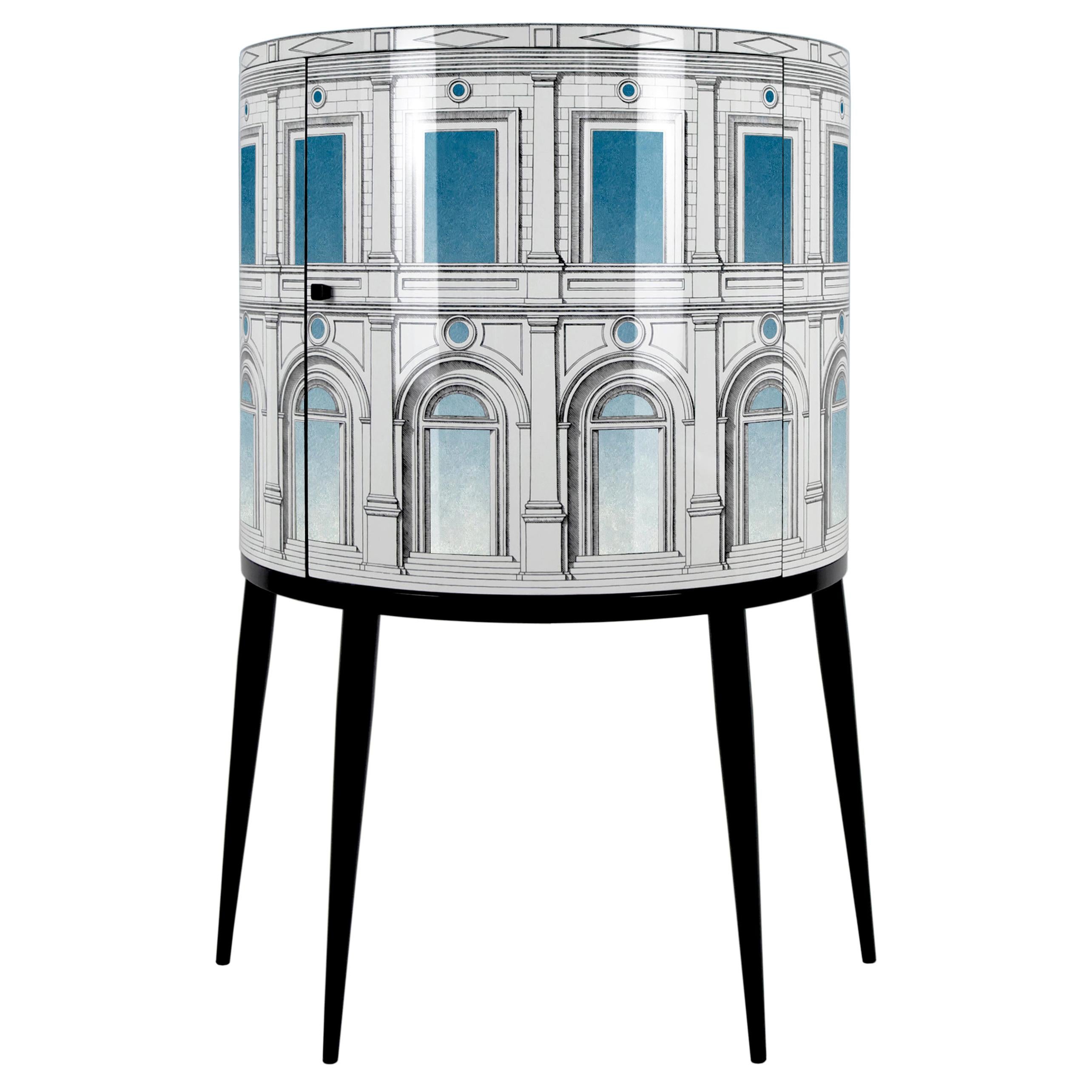 Fornasetti Consolle Architettura Celeste Architectural Motif Handcrafted Wood